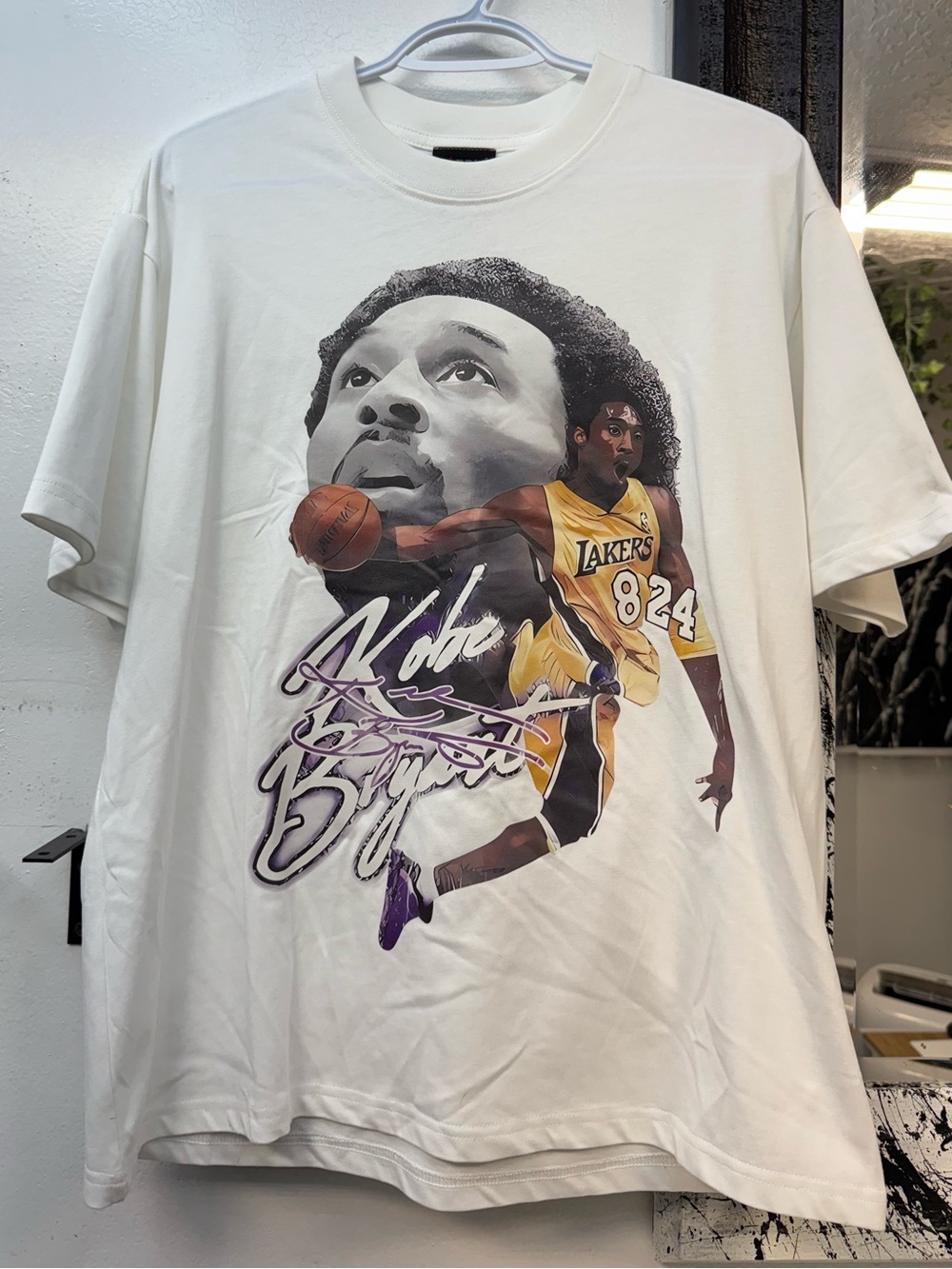 Gant vintage style Kobe Bryant Lakers Graphic Tee - White with Yellow & Purple